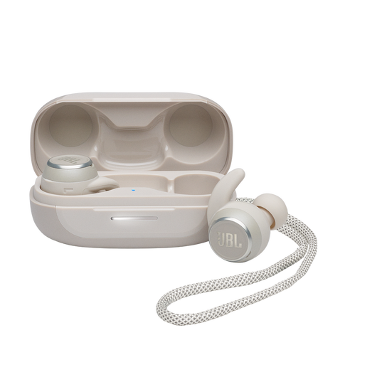 JBL Reflect Mini NC - White - Waterproof true wireless Noise Cancelling sport earbuds - Hero